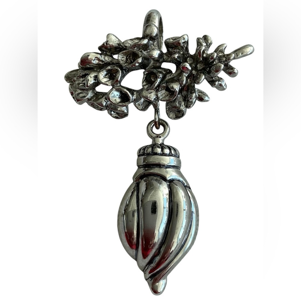 Rebecca Collins x Neiman Marcus Silver Seashell Coral Pendant Signed VTG